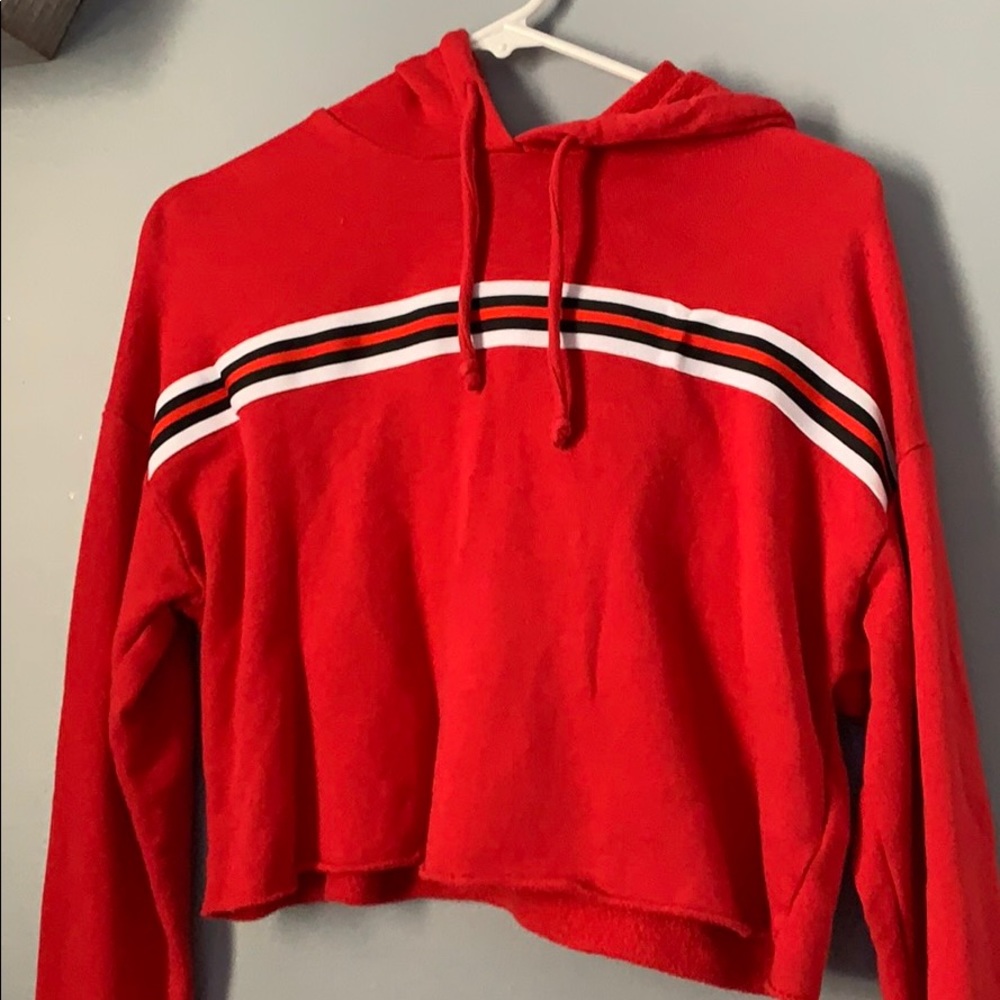 Red Cropped Hoodie